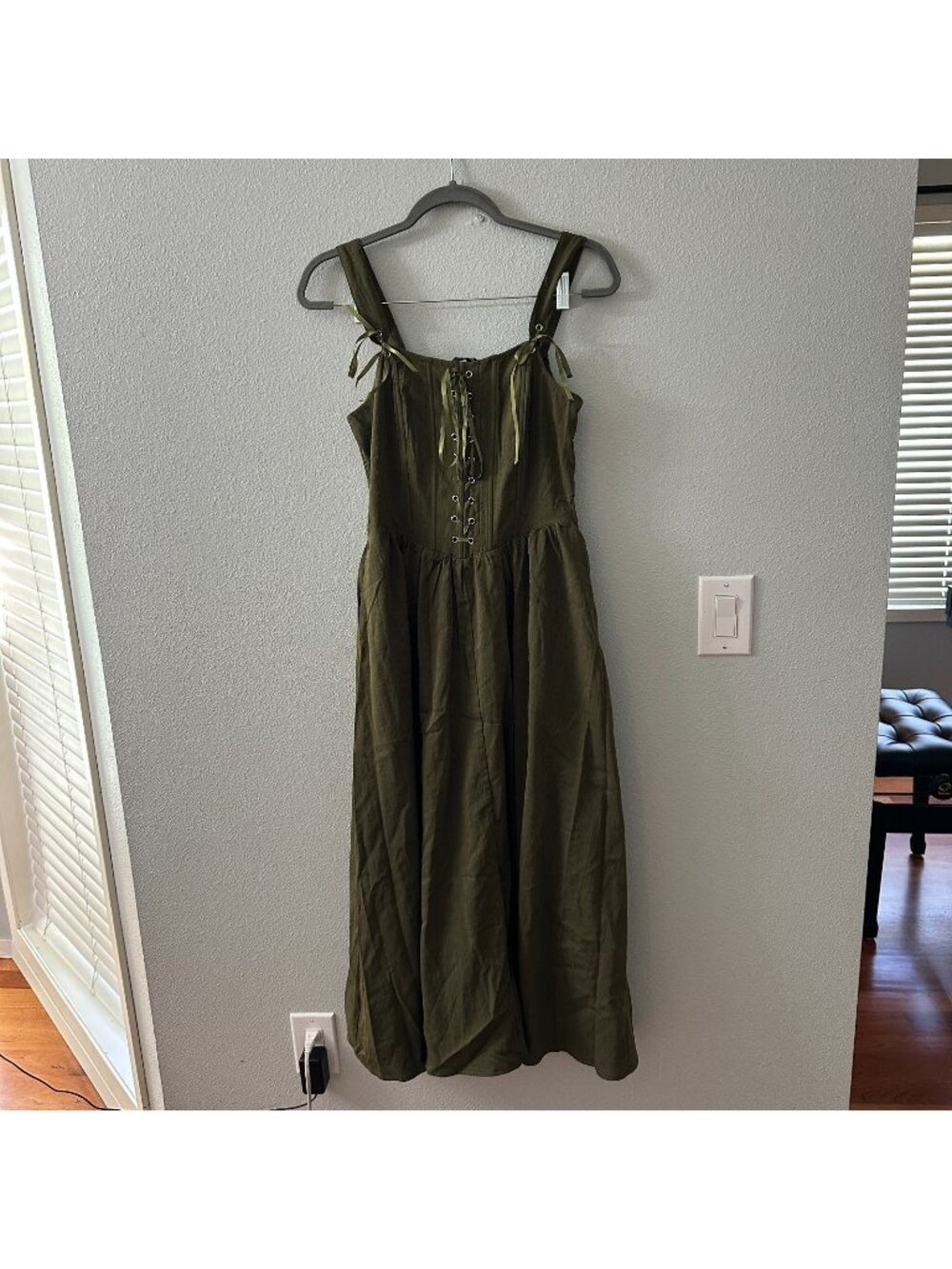 Scarlet Darkness Renaissanse Corset Midi Dress Green Womens SMALL Cottagecore - Picture 1 of 8